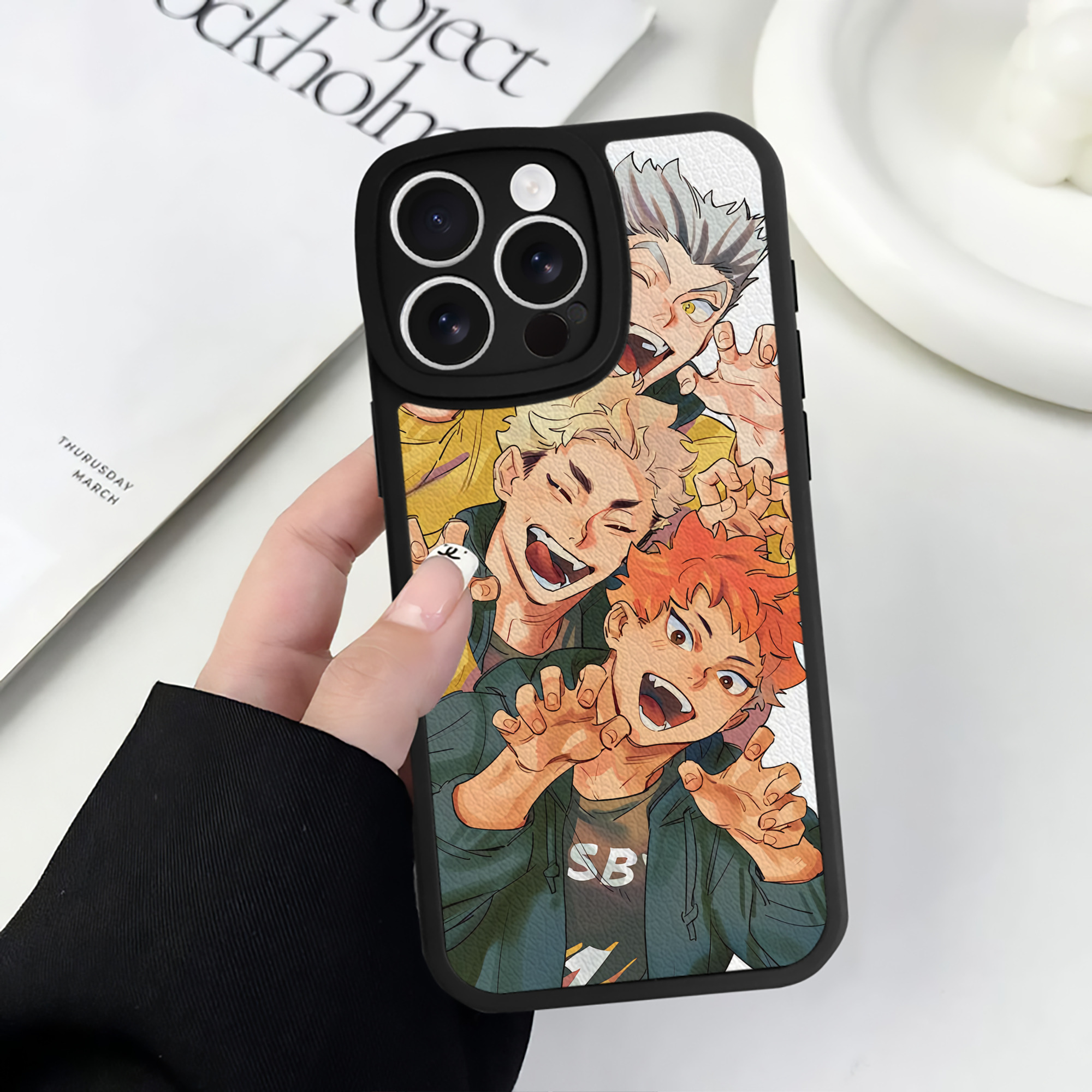 （画像用） ハイキュー!! Haikyu!! 【iPhone 16シリーズ対応】シリコンスマホケース（レザー調） 材質：シリコン